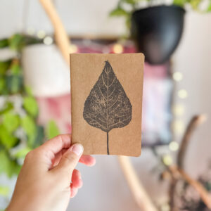 Large Cottonwood Leaf Mini Notebook