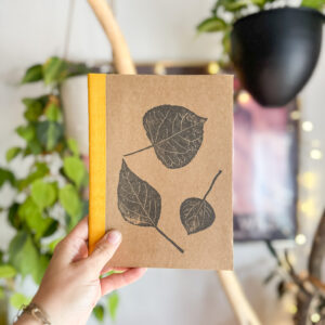 Leaf Flurry Lined Notebook with Yellow Binding