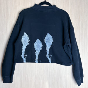 Size M - Cropped Quarter Zip Beargrass Sweatshirt