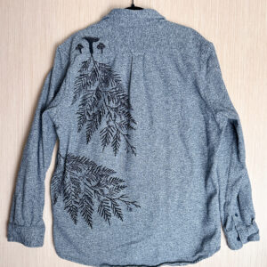Size XL - Grey Flannel with Ferns and Fungi