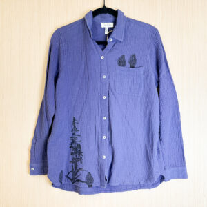 Size S - Burn Habitat Purple/Blue Button Down