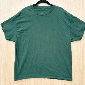 Front of green t-shirt.